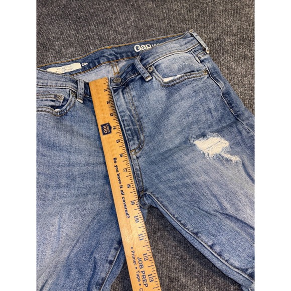 Gap Jeans Womens 28S Blue Denim Faded Distressed Mid Rise True Skinny Outdoor - Picture 11 of 14